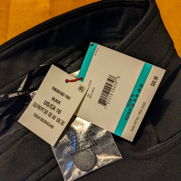 Anne Klein Compression Pant, Black, Size 16 - Picture 2 of 8